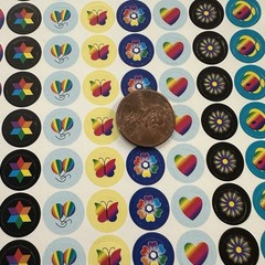 1999 Paper Magic Stickers Mix -Hearts- Retro- Small – Vintage – Reward Stickers