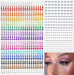 1345 Pcs Eye Face Rainbow Rhinestone Stickers Acrylic Self Adhesive Gems Jewels