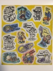 Vtg 1983 Cabbage Patch Kids Fuzzy Coloring Stickers Partially Colored OAA, Inc.