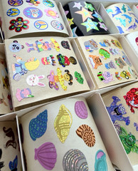 Vintage Sandylion 2500 Sticker Set Box Rare Metallic, Prismatic Nearly Complete