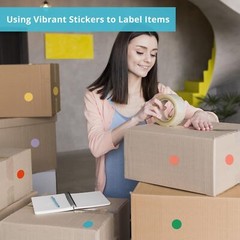 1400 Pcs Colored Dot Stickers 3/4 Inch Round Color Coding Labels 10 Color Cir…