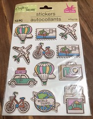 Crafters Square World Travel Adventures Puffy 3D Stickers 12 Piece “NEW”