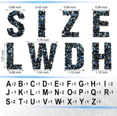 34Pcs Bling Resin Rhinestone Alphabet Letter Stickers A-Z Letters DIY Car Sticke