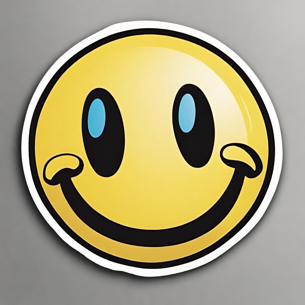 Smiley Face sticker 3×3” Happy Yellow POPULAR Sticker
