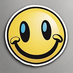 Smiley Face sticker 3×3” Happy Yellow POPULAR Sticker
