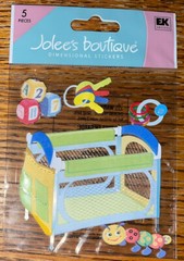 RARE Jolees Pack N PLAY Time Play-Pen Toys Pack-N-Play Blocks Keys Ring Worm 3D