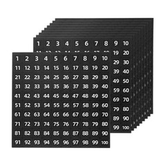 10Pcs 0.4 Inch 1 to 100 Vinyl Consecutive Number Stickers Black