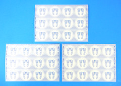 Baby Boy Footprints Blue Sticker Seals Sheets Set Of 3