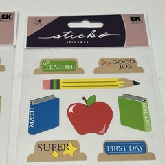2 EK Success Sticko Stickers Back to School Scrapbooking Card Making Crafts Lot