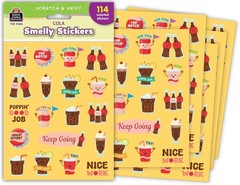 Scented Cola Bottle Stickers – 114 Count Scratch and Sniff for Classroom Use
