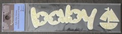 New Recollections scrapbook stickers BABY gold glitter sailboat