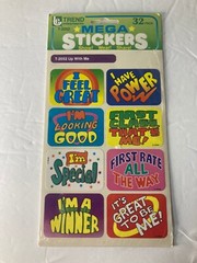 TREND ENTERPRISES MEGA STICKERS T-2052 UP WITH ME VINTAGE 1990 NEW IN PACKAGE