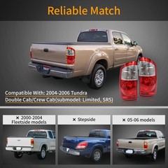 Tail Light Assembly Compatible with 2004-2006 Toyota Tundra Double Cab Tail l…