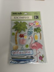 Scrapbooking Stickers Florida/ Beach Dimensional 4-pks. (43) Total