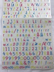 Creative Memories ABC 123 Sticker Neon Pink Green Blue Alphabet Funky Font