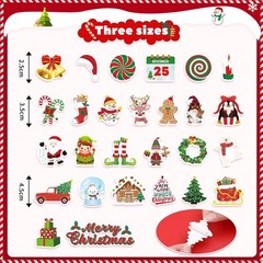 JULBEAR Christmas Foam Sticker, 300Pcs Winter Bulk Colorful Printing Self-Adhesi