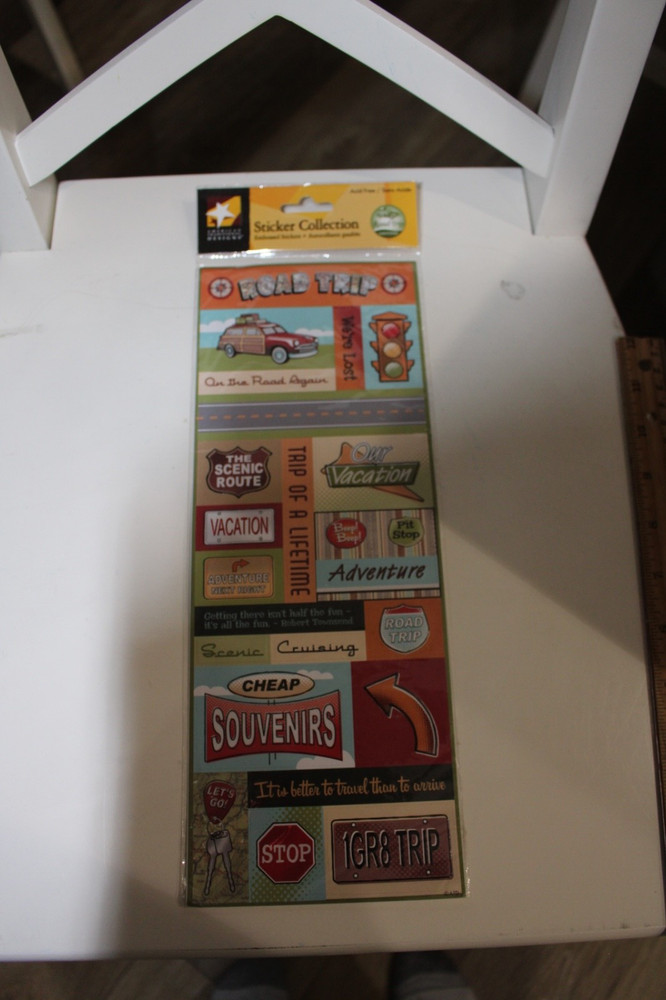 American Traditional Designs Road Trip Earthtones Embossed Sticker Collection