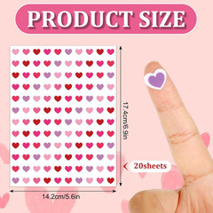 2400 Pcs Valentine’S Day Mini Love Heart Stickers – Red, Pink, Purple, 0.4 Inch