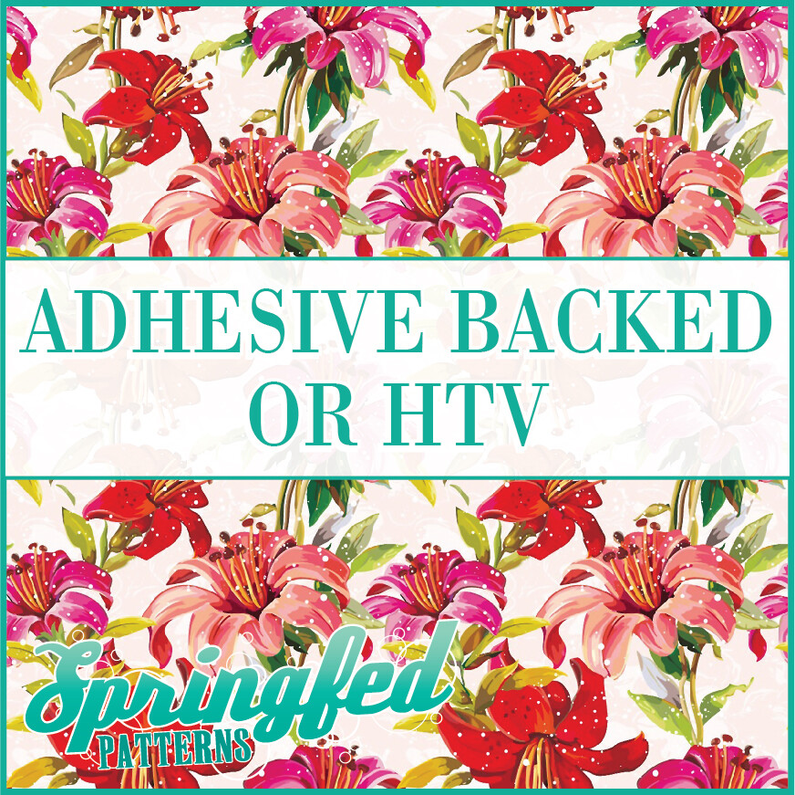 FLORAL PRINT Pattern #2 Adhesive Vinyl or HTV Heat Transfer Vinyl Flowers