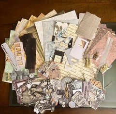 Antique Inspired Junk Journal Kit Multimedia Ephemera Scrapbook, Paper Crafts