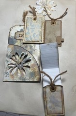 Handmade Junk Journal Pocket Tag “Note” Vintage Ephemera No. 3