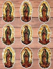 Stained Glass Virgin Mary Vinyl Stickers Set Scrapbooking Laptop Waterbottle