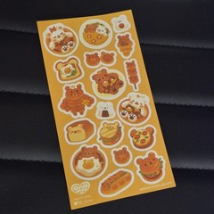 Kawaii Cute Bear Bakery Food Stickii Club Sticker Sheet Junk Journal Planner