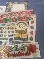 Merry Christmas Red Green Holiday – Assorted Scrapbook Supplies/Stickers