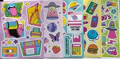 Retro kawaii Sticker bundle cat dog food dessert alien space shooting star peace