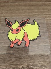 Pokémon Flareon High Quality Waterproof Full Color Raised UVDTF Decal 3in