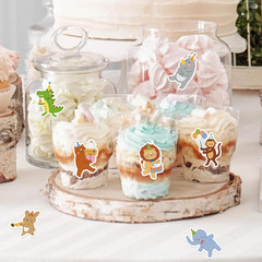 1000Pcs Party Animals Stickers Roll Self-Adhesive Label Decals for Scrapbooking