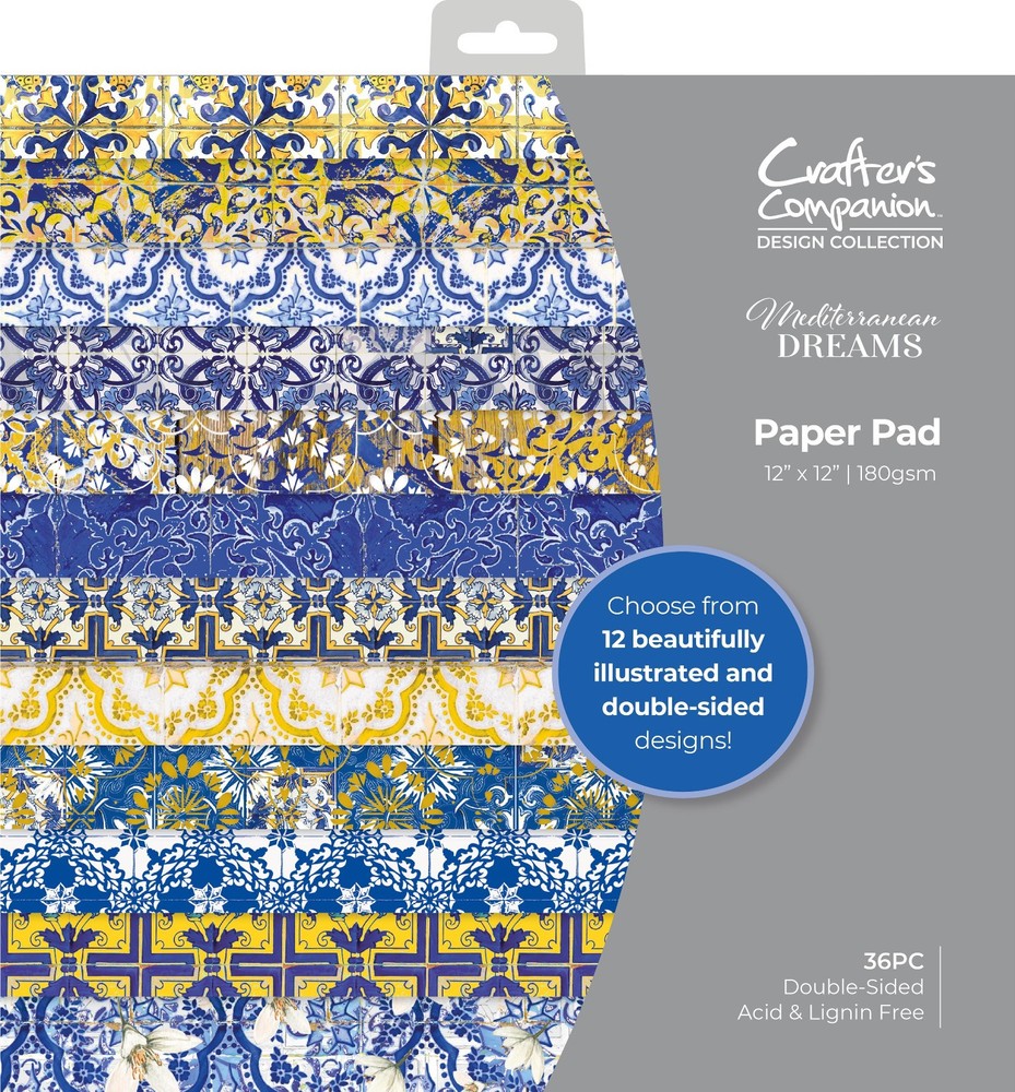 CRAFTERS COMPANION -6 X 6 PAPER – 2 PADS – MEDITERRANEAN DREAMS