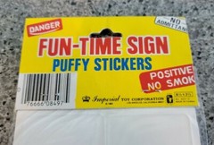 Vintage 80s trend Puffy Stickers SEALED Road Signs danger, private stick ons