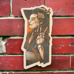 Geisha Mechanical Android Robot Sticker