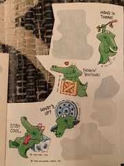 VINTAGE! 1982 Hallmark Alligator 13 Stickers Positivity Fun Smiling Ambassador
