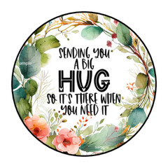 30 SENDING YOU A BIG HUG ENVELOPE SEALS STICKERS LABELS TAGS 1.5″ ROUND FLORAL