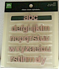 Alphabet Charms Pink Enamel Metal 39 Pieces Fits 3/8″ Ribbon Making Memories