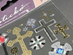 Scrapbooking Stickers by Sticko Foiled Crosses Cross Symbols