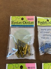 Eyelet Outlet Brads Lot of NEW 6 packs Card Making Scrapbooking Cats Hats Shoes
