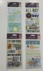 Lot of 4 – Sticko BABY BOY Scrapbooking Stickers NEW in Sealed Packages (S015)