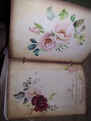 Pink Vintage Roses Junk Journal Scrapbook USA Seller