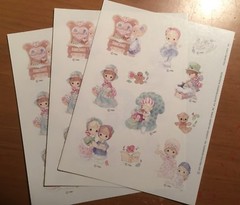 3 Sheets PRECIOUS MOMENTS Christmas XMAS Scrapbook Stickers 2001