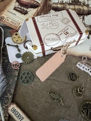 100+ Pc Steampunk Junk Journal Kit Ephemera Bundle Airship Gears Tags Vintage