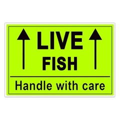 Remarkable Live Fish Stickers Shipping Labels, 2 X 3 Inch Fluorescent Green P…