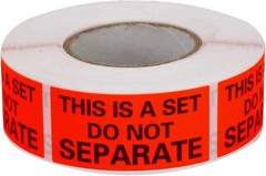 Do Not Separate Labels – 1in x 2in, 500/Roll, 20 Rolls in Fluorescent Red Orange