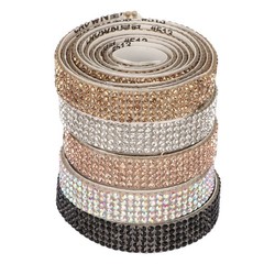 5pcs Self Adhesive Rhinestone Strips 5 Yards Total 1cm Width Cuttable DIY Rhines
