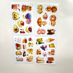 Happy Fruit Food Stickers 4 Sheets Vintage Style Junk Journal Collage