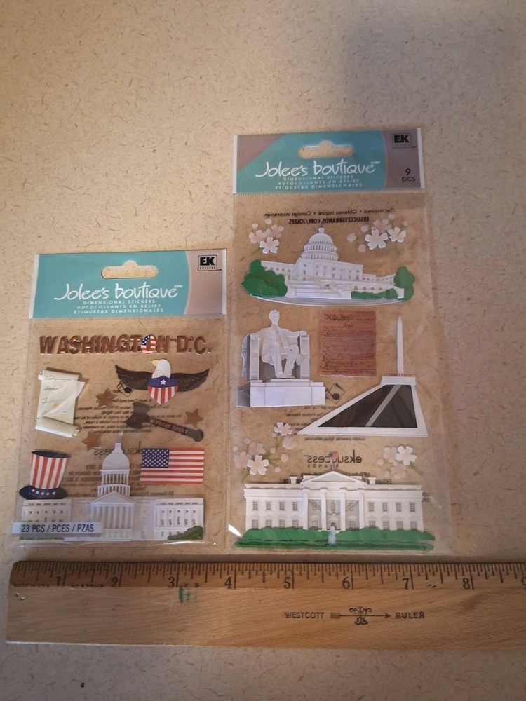Jolee’s Boutique 2 Packages WASHINGTON D.C. Scrapbooking Dimensional Sticker NEW