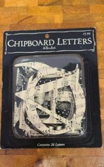 The Paper Studio Chipboard Letters Black & Cream Uppercase 4 Patterns 26 Letter