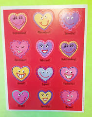 vintage Hallmark heart shaped cookies reward sticker sheet